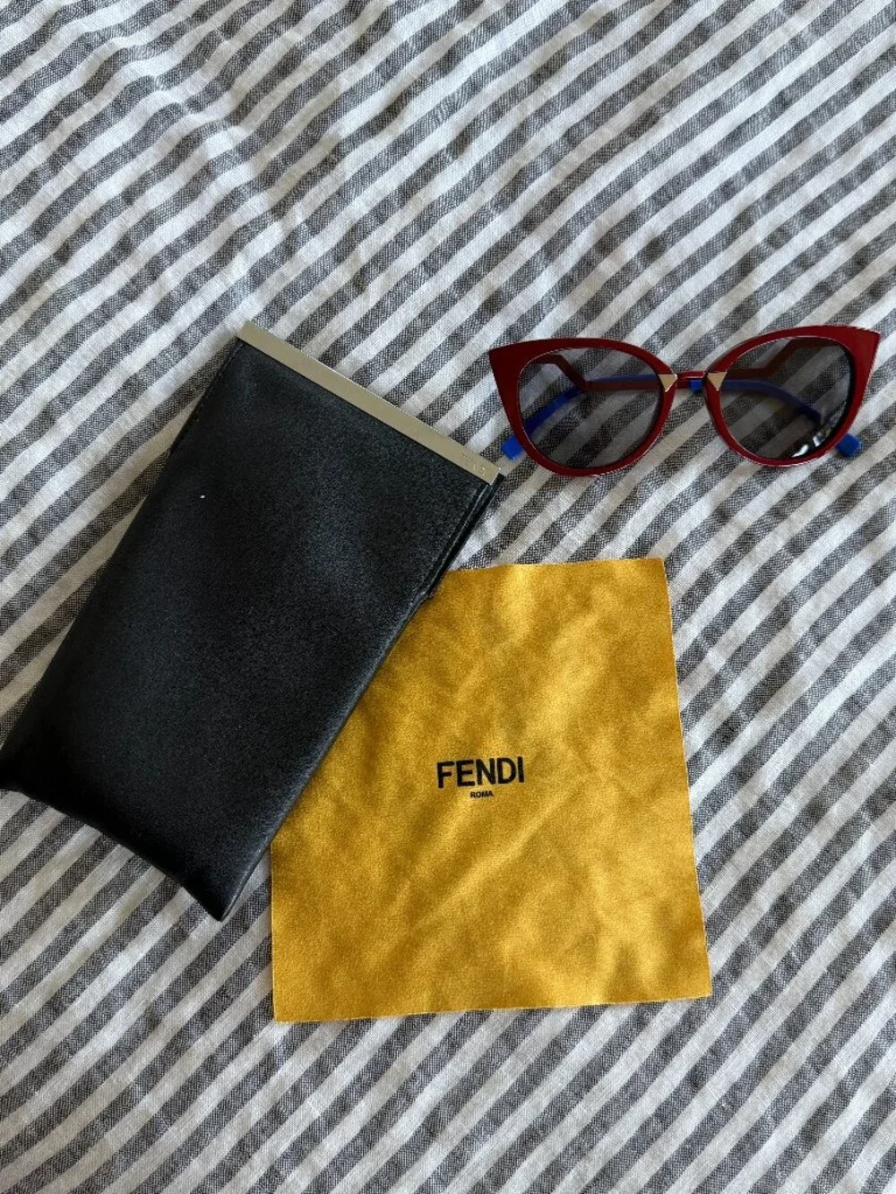 Burgundy & Blue Fendi Cat-Eye 